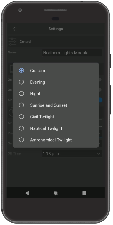 Northern Lights presets in oneView